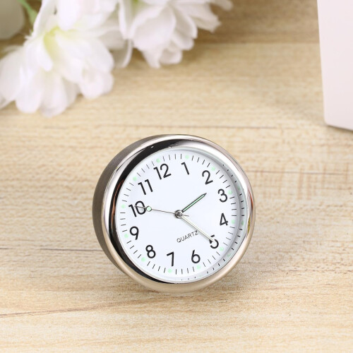 Car Dashboard Clock with Night Light, Quartz Analog Display, Compact Black Case for Safe Driving 1