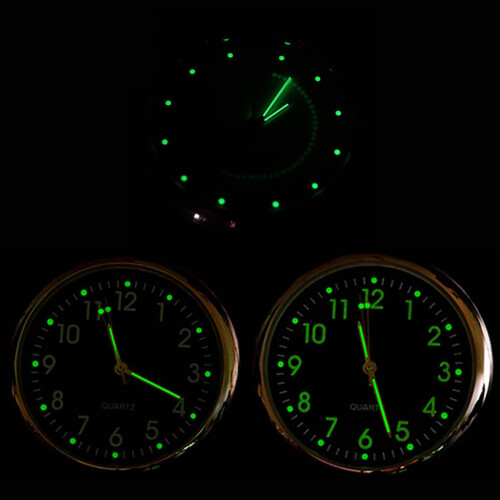 Car Dashboard Clock with Night Light, Quartz Analog Display, Compact Black Case for Safe Driving 2