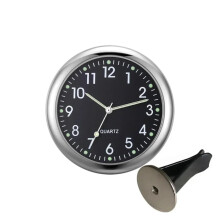 Car Dashboard Clock with Luminous Night Display for Motorcycle Handlebar and Air Vent Mount, Black