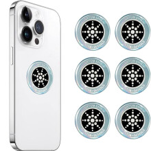 6Pcs EMF Protection Stickers Radiation Shield for Phones Laptops MultiDevice Reusable Silver