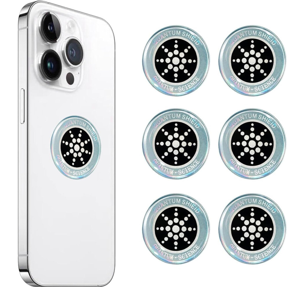 6Pcs Emf Protection Stickers Radiation Shield For Phones Laptops Multidevice Reusable Silver 9113335705487