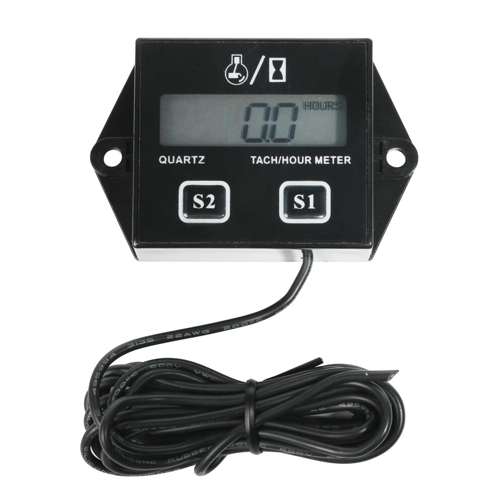Small Engine Digital Tachometer And Hour Meter, Waterproof Rpm Tracker For Atv Lawn Mower Motorcycle 9053599099581