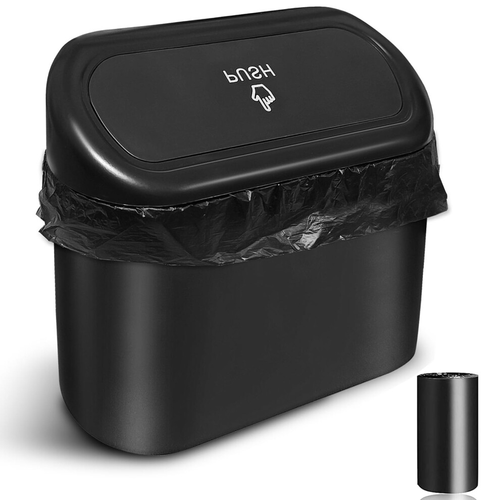 Car Trash Can With Lid, Leakproof Vehicle Organizer, Compact Universal Garbage Bin For Travel 9455672773126