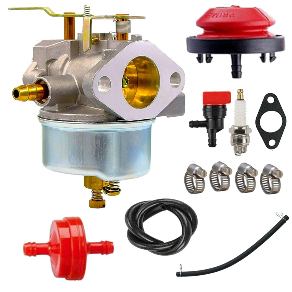 Snowblower Carburetor 632334A Replacement Kit With Spark Plug And Fuel Line, Reliable Cold Start For Tecumseh 9174973445166