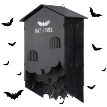 Large Wooden Bat House ThreeChamber Weatherproof Box for Outdoor Pest Control and Tree Mounting