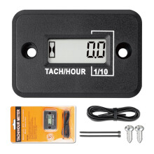 Hour Meter Digital Tachometer with RealTime RPM Display for 2 Stroke Gas Engines Motorcycles Lawn Mowers Waterproof Black