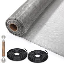 Aluminum Window Screen Roll 36'x200' Silver PetResistant Mesh Kit with Spline and Tool
