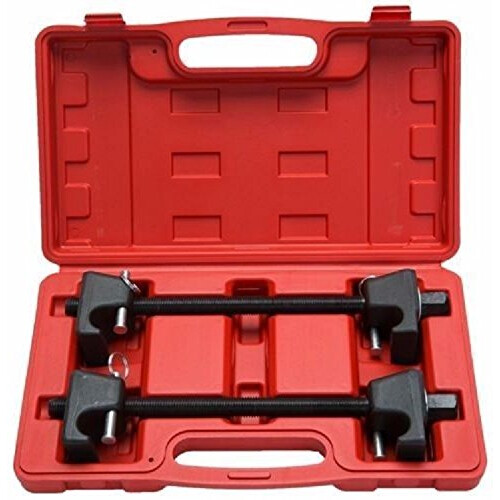 Heavy Duty MacPherson Strut Spring Compressor Set with Secure Locking Pins and Forged Hooks