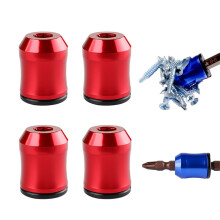Magnetic Screwdriver Bit Holder Ring 4pcs Red 1/4 Inch Strong Alloy Magnetizer for Power Drill Bits