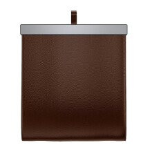 Car Trash Can Waterproof PU Leather Foldable Garbage Bin with Magnetic Closure Large Capacity Brown