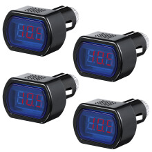 4 Pack 12V 24V Digital Car Voltage Meter with Bright LED Display for Auto Motorcycle Truck