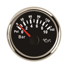 52mm Oil Pressure Gauge 010 Bar 0145 PSI Red Backlight 12V 24V Marine Automotive Industrial