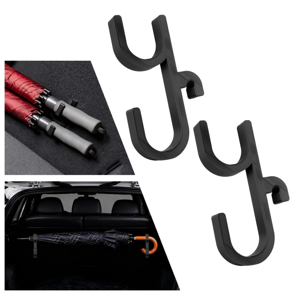 2Pcs Car Hooks Umbrella Holder, Double Hook Nodrilling Design For Secure Storage And Space Saving 9455672774864