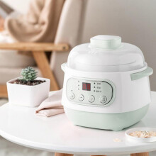Mini Slow Cooker 1L Electric Ceramic Pot with Timer for Healthy Soup and Stewing 110v