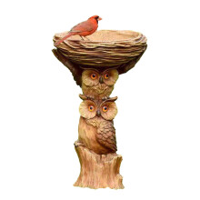 2 in 1 Outdoor Resin Bird Bath and Feeder with Weather Resistant Finish for Garden or Patio