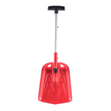 Adjustable Snow Shovel with Aluminum Telescoping Handle, Lightweight Foldable Design for Car Camping Garden (Red)