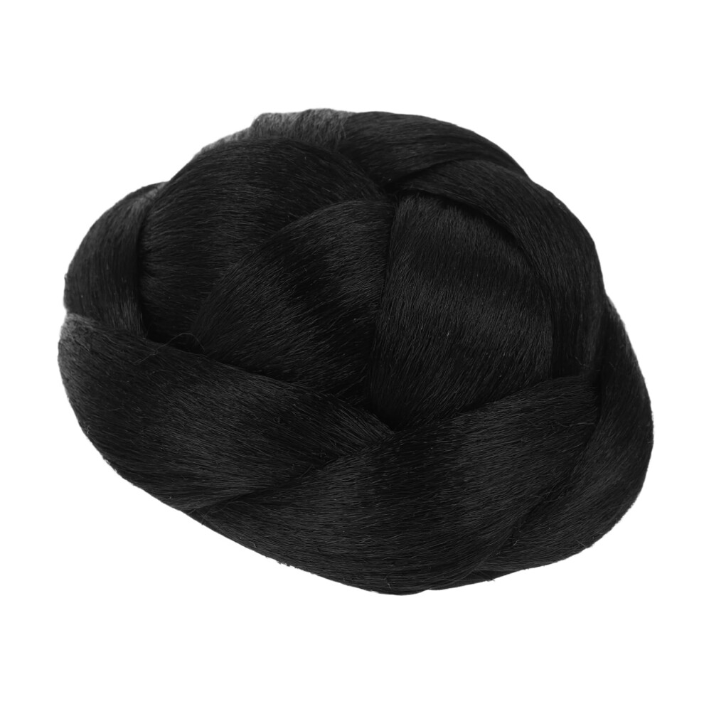 Unisex Synthetic Hair Bun Extension With Braid Clipon Wavy Chignon For Women Instant Volume Boost