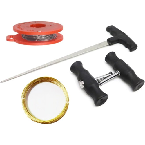 Windshield Removal Tool with Handle, 5pcs Durable Rustproof Steel Car Window Glass Cutting Wire Set 2