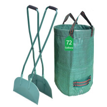 Leaf Grabber Rake with Long Handle and Ergonomic Grip for Yard Work and Lawn Cleaning