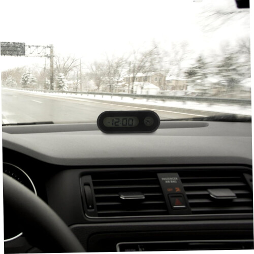 Car Digital Clock with Temperature Display, Dual TimeTemp, Backlit Screen for Vehicle Dashboard 2