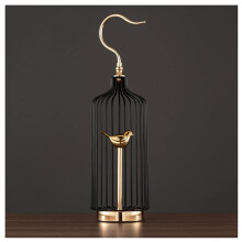 Luxury Decorative Bird Cage Black and Gold Metal Foldable Light Luxury Style for Home Hotel Decor (Small)