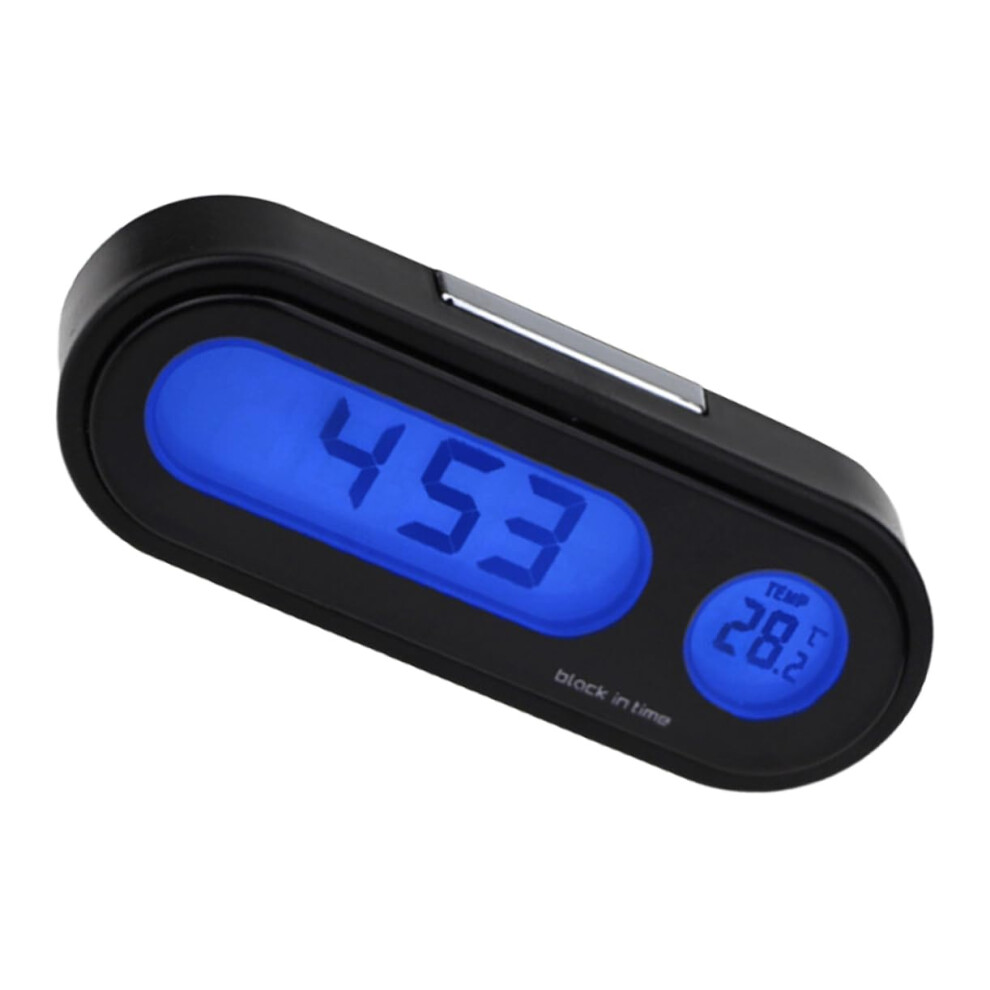 Car Dashboard Clock With Thermometer Lcd Display Luminous Night View Battery Operated 9053599104193