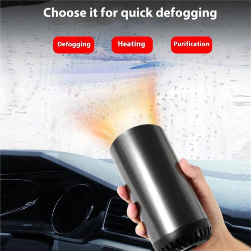 12V Car Heater and Windshield Defogger Fast Heating Dual Function with Suction Mount Universal Fit 1