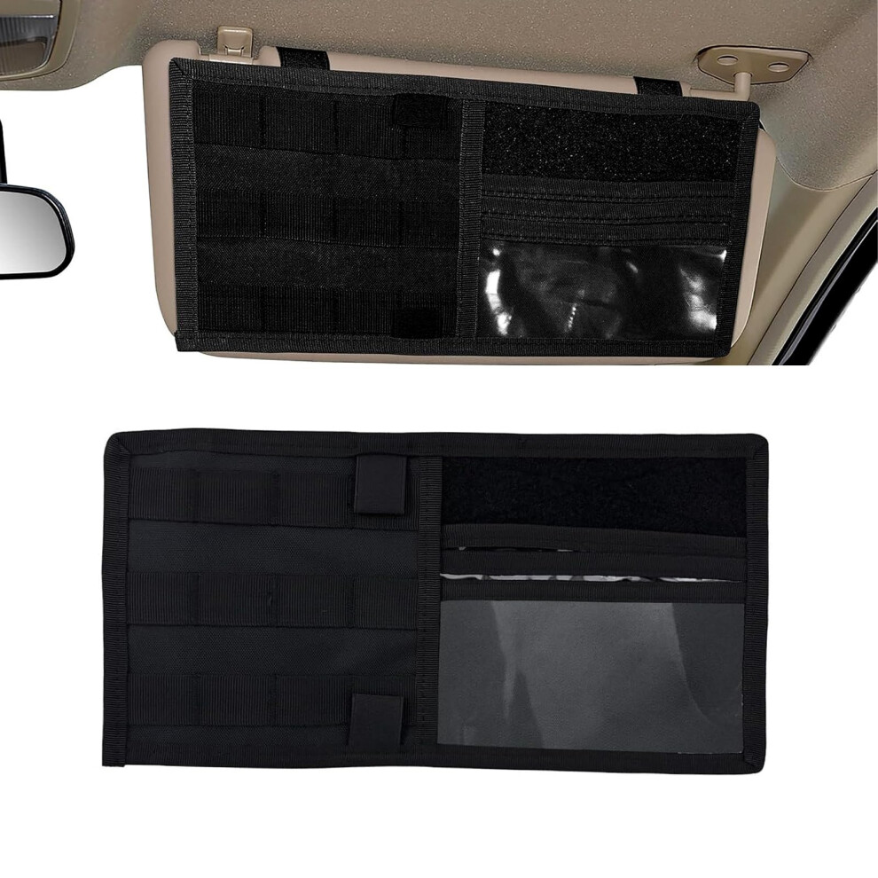 Car Visor Organizer With Multiple Pockets, Universal Vehicle Sun Visor Storage Pouch For Suv Mpv Black 9455672777322