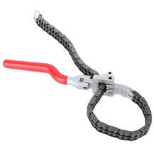 Heavy Duty Oil Filter Chain Wrench with Long Handle, Adjustable for Wide Diameter Car Filters