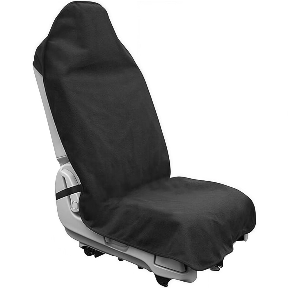 Waterproof Car Seat Cover Universal Front Protector Sweatproof Nonslip Towel For Suv Sedan Truck Black 9113335709119