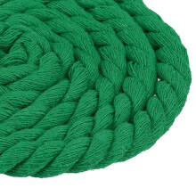 12mm Natural Cotton Macrame Rope, 3 Strand Twisted Cord for DIY Crafts, Wall Hanging and Plant Hangers, Green