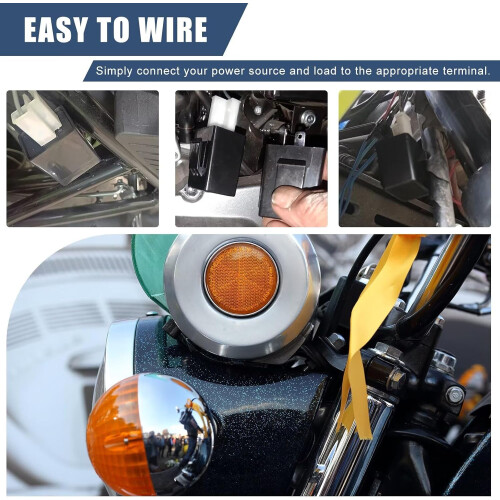 2 Pack 12V 2 Pin LED Flasher Relay for Motorcycle Turn Signal, Adjustable Speed Hyper Flash Replacement 2