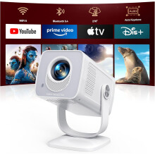 TOPTRO Mini Projector 1080P 4K Supported【Android 13 & Short Throw】 Portable Smart Projector with 270° Adjustable Stand,