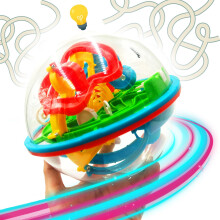 118Level 3D Maze Ball Labyrinth Puzzle Sphere for Dexterity and Focus, MultiColoured