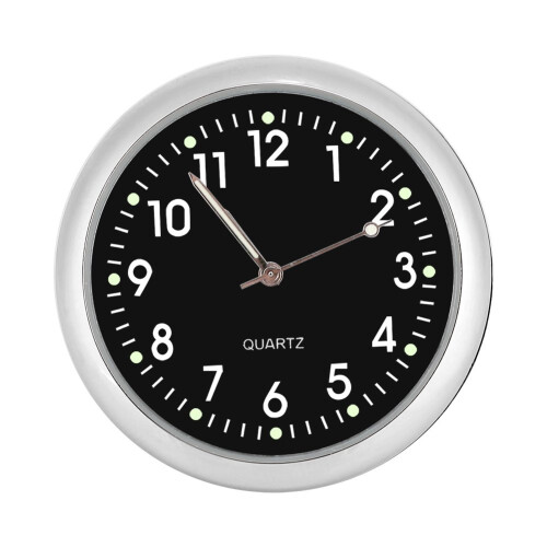 Car Dashboard Clock with Luminous Quartz Display, ScratchResistant Glass and Adhesive Mount