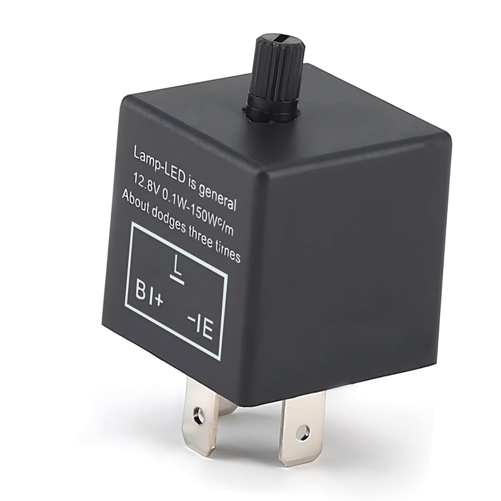 Led Flasher Relay 3 Pin Adjustable Waterproof Turn Signal For Cars Fix Rapid Flashing Black 9455672781411