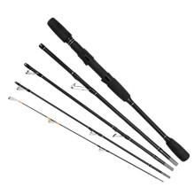 Carbon Fiber Telescopic Travel Fishing Rod, 5 Section Spinning Casting Pole for Lakes Rivers, 1.8m/2.1m