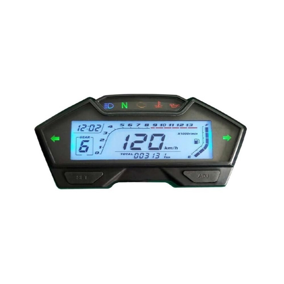 Motorcycle Speedometer Digital Lcd Gauge With Odometer And Tachometer 12V Multifunction Display 9053599108894
