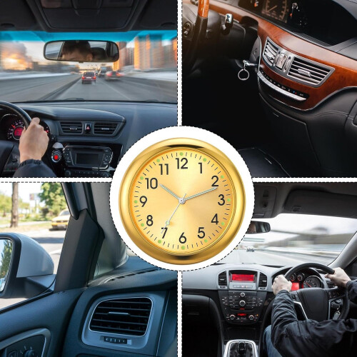 Luminous Analog Car Dashboard Clock with Quartz Movement and Easy StickOn Installation 2