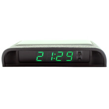 Car Digital Dashboard Clock Solar Powered with Time Date Temperature Display 12V 24V Black