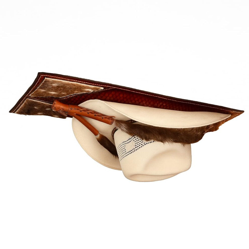 Western Leather Visor Organizer, Cowboy Hat And Hard Hat Holder For Truck Suv With Vintage Design 9053599110279
