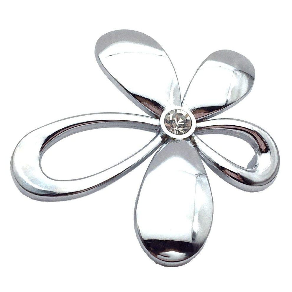 Floral Chrome Drawer Pull Handles 64Mm Center Polished Finish Zinc Alloy Cabinet Knobs 9070919932229