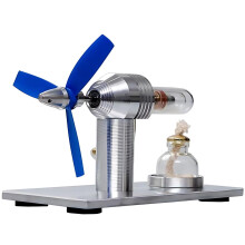 3 Blades Hot Air Stirling Engine Model Kit Power Generator Toy for Clear Energy Conversion and Easy Startup