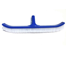 18 Inch Nylon Bristle Pool Cleaning Brush with Curved Edge for Swimming Pool Wall and Tile Scrubbing