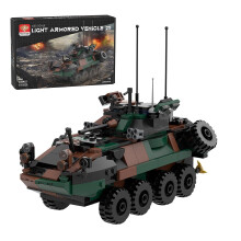 Military Vehicle Building Kit LAV25 Model with Rotating Turret and Openable Doors 476PCS