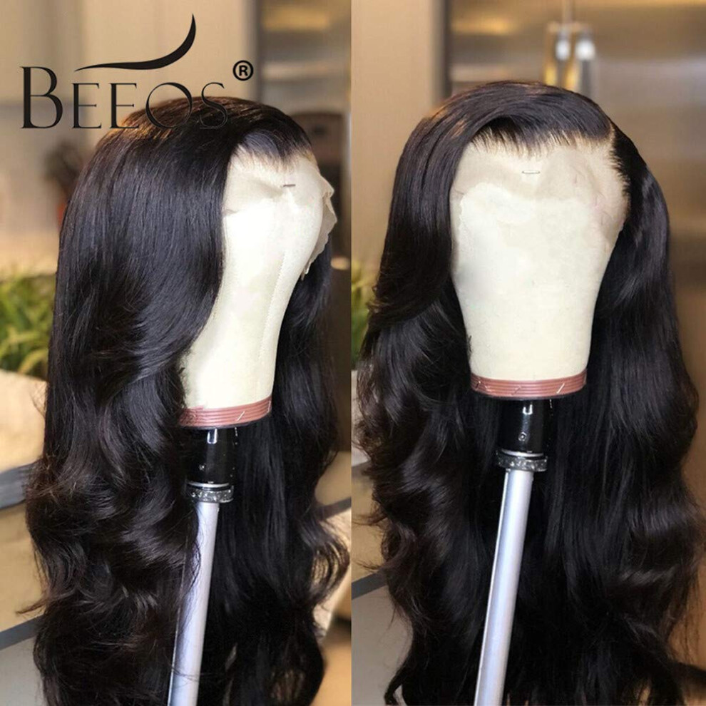 Unisex 13X6 Transparent Lace Front Human Hair Wig 150% Density Body Wave Pre Plucked Bleached Knots Natural Hairline