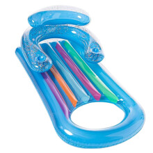 Inflatable Pool Float Lounger Chair with Quick Inflate Design and Drink Holders for Pool or Beach