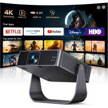 Smart Projector [Compatible with Netflix/Disney/Live TV & 330° Rotatable] Mini Portable Projector 4K Auto Focus& 6D Keystone