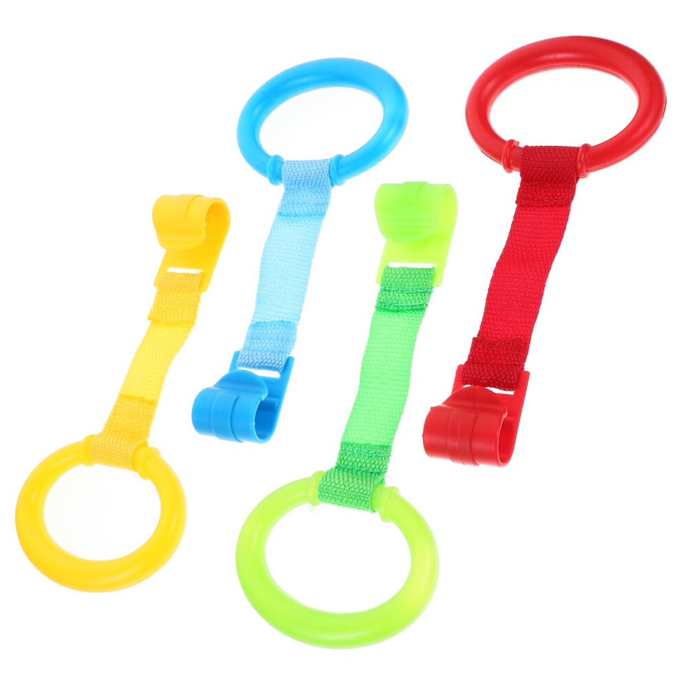 8pcs Baby Pull Up Rings ClipOn Crib Standing Assist Durable Plastic Smooth Edges Assorted Colors