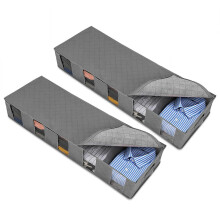 Under Bed Storage Containers 2 Pack 40L Foldable Large Capacity with Clear Window for Clothes Bedding Blankets Grey